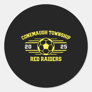 Pegatina Redonda Conemaugh Township Red Raiders Fútbol Byll 2025