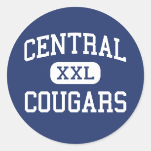 Pegatina Redonda Conexión de Greenwich Central Cougars