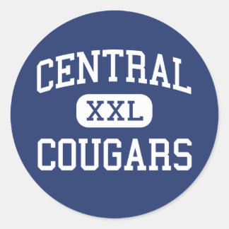 Pegatina Redonda Conexión de Greenwich Central Cougars