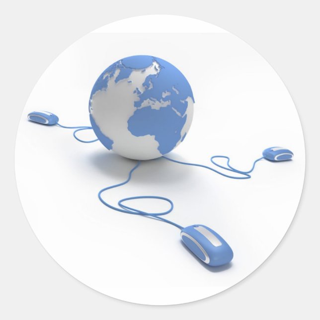 Pegatina Redonda Conexión mundial (Anverso)