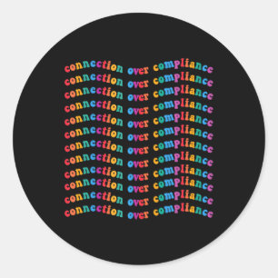 Pegatina Redonda Conexión sobre el cumplimiento del autismo mental