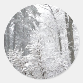 Pegatina Redonda Confecciones en Nieve —