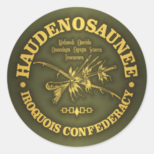 Pegatina Redonda Confederación Iroquesa (Haudenosaunee)