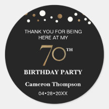Confeti de oro y negro 70 cumpleaños