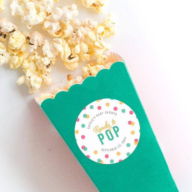 Pegatina Redonda Confeti Verde azulado rosado naranja listo para po (Subido por el creador)