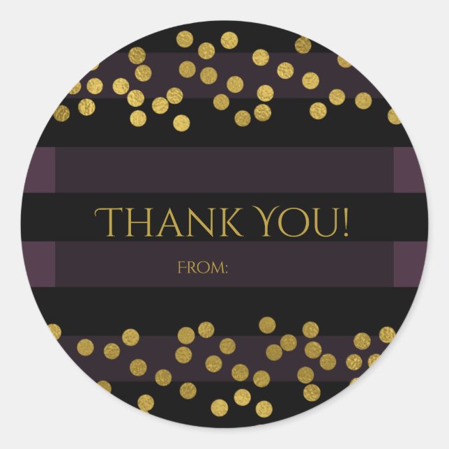 Pegatina Redonda Confetti de Relieve metalizado de imitación morado (Anverso)