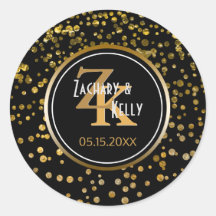 Confetti de Relieve metalizado dorado negro | Favo