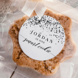 Pegatina Redonda Confetti One Smart Cookie Graduation Party Favor