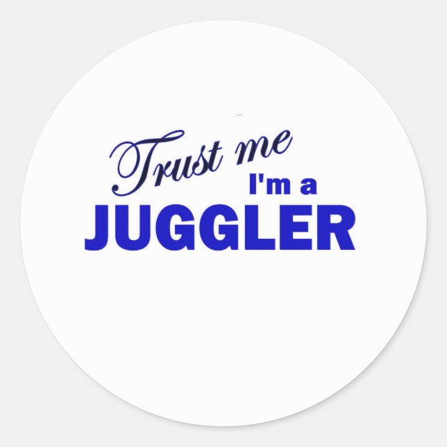 Pegatina Redonda Confía en mí, soy un malabarista (Anverso)