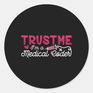 Pegatina Redonda Confía en mí. Soy un programador de codificación I