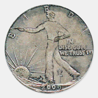 Pegatina Redonda Confiamos en el golf en disco