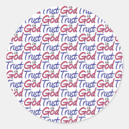 Pegatina Redonda Confiar en Dios