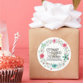 Pegatina Redonda Confiar en el Señor con todo su corazón