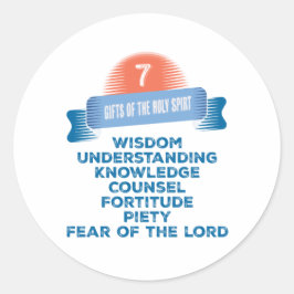Pegatina Redonda Confirmación 7 Regalos del Espíritu Santo