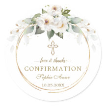 Confirmación de Charm Wild White Roses Gold Cross