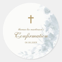 Confirmación de cruz floral de color azul claro