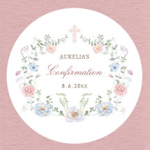 Confirmación de marco floral elegante