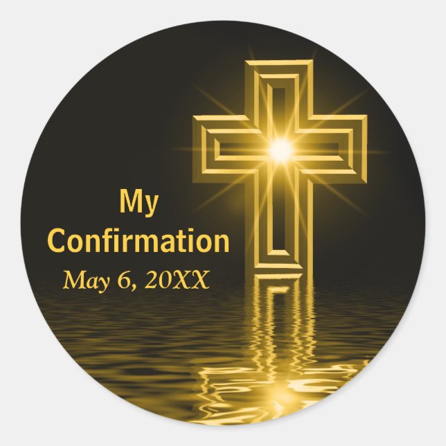 Pegatina Redonda Confirmación de Pegatinas artísticos cruzados espi (Anverso)