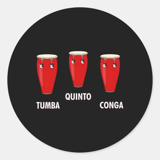 Pegatina Redonda Conga Quinto Tumba (Anverso)