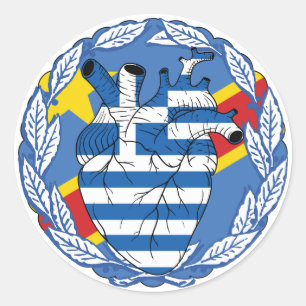 Pegatina Redonda Congo Congoleño Independencia Griega Grecia