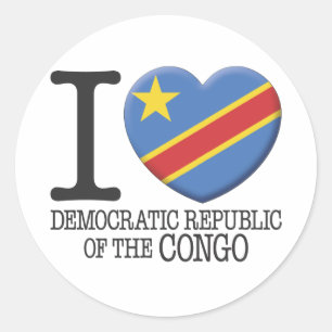 Pegatina Redonda Congo, república Democratic del