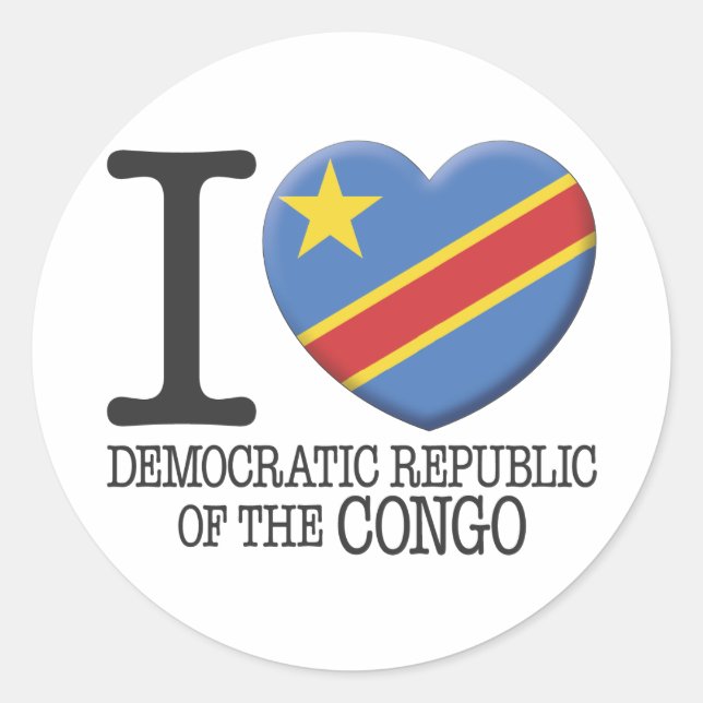 Pegatina Redonda Congo, República Democrática del (Anverso)