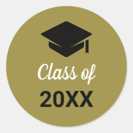 Pegatina Redonda Congratos Graduación Graduada Clase Cap De Cualqui