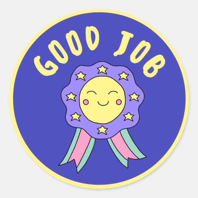 Pegatina Redonda congratulations on a job well done stickers (Anverso)