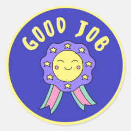 Pegatina Redonda congratulations on a job well done stickers