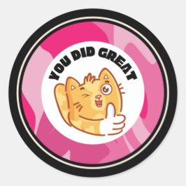 Pegatina Redonda congratulations on a job well done stickers
