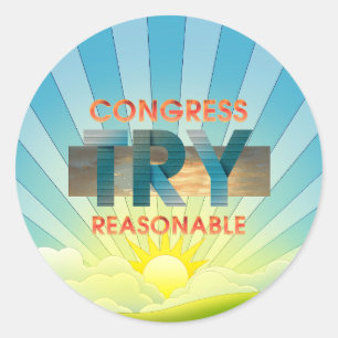 Pegatina Redonda Congreso TEE, prueba razonable