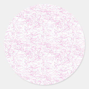 Pegatina Redonda Conjunto de carpetas abstractas rosadas para ofici