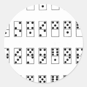Pegatina Redonda conjunto retro vintage de dominoes