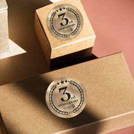 Pegatina Redonda Conmemoración del logotipo comercial del tercer an