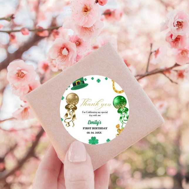 Pegatina Redonda Conmoción por el Día de San Patricio Gracias Cumpl (Subido por el creador)