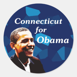 Pegatina Redonda Connecticut para Obama