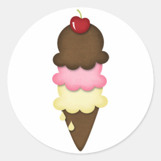 Pegatina Redonda cono de helado