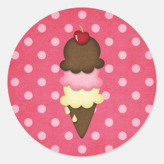 Pegatina Redonda cono de helado