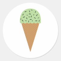 Cono de helado de chocolate con menta