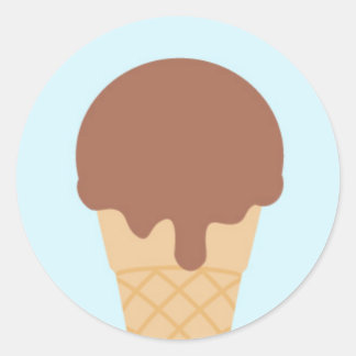 Pegatina Redonda Cono de helado dulce