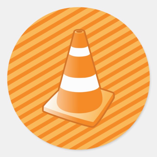 Pegatina Redonda Cono de seguridad del tráfico (Anverso)