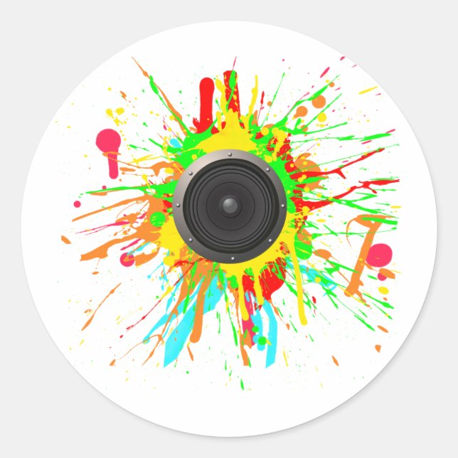 Pegatina Redonda Cono del altavoz (Anverso)