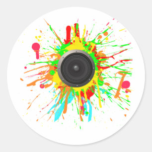 Pegatina Redonda Cono del altavoz