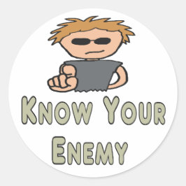 Pegatina Redonda Conoce a tu enemigo