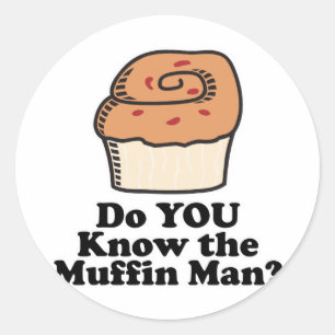 Pegatina Redonda conoce al hombre del muffin