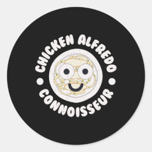 Pegatina Redonda Conocedor de Pollo Alfredo - Pollo Italiano Alfr