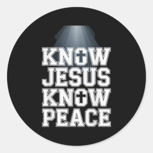 Pegatina Redonda Conocer a Jesús Conocer Paz Diseño Gráfico Cristia