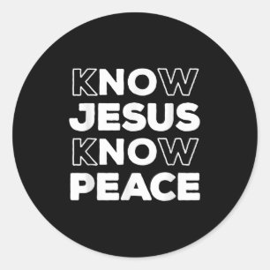Pegatina Redonda Conocer a Jesús Conocer Paz Iglesia Cristiana de l