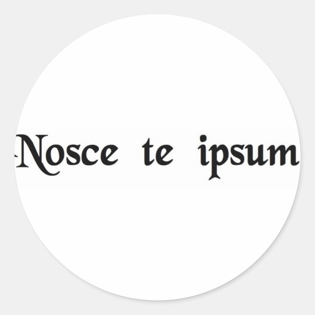 Pegatina Redonda Conócete a ti mismo. (Anverso)
