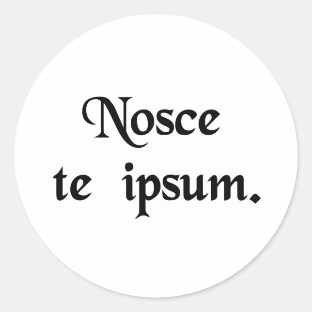 Pegatina Redonda Conócete a ti mismo. (Anverso)